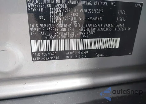 2024 Toyota Rav4 Hybrid Xle z USA, uszkodzony, nr VIN 4T3RWRFV9RU155992